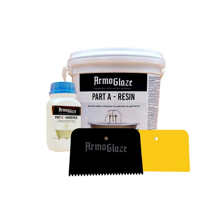 Shower bases Refinishing Kit, Easy Pour-on Application, Odorless, White Coating - Made in USA.